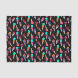 Fun Melty Summer Goth Skull Ice Cream weird black Tissue Paper