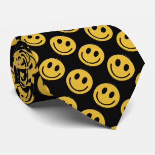 Fun Mens face pattern black tie