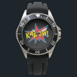 Fun Men's Superhero Comic Book Kapow Black Watch<br><div class="desc">Fun Superhero Comic Book Kapow Black Watch</div>