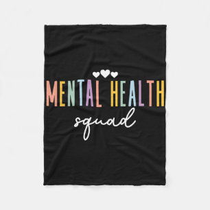 Fun Mental Health Squad Illness Mental Health Awar Fleece Blanket