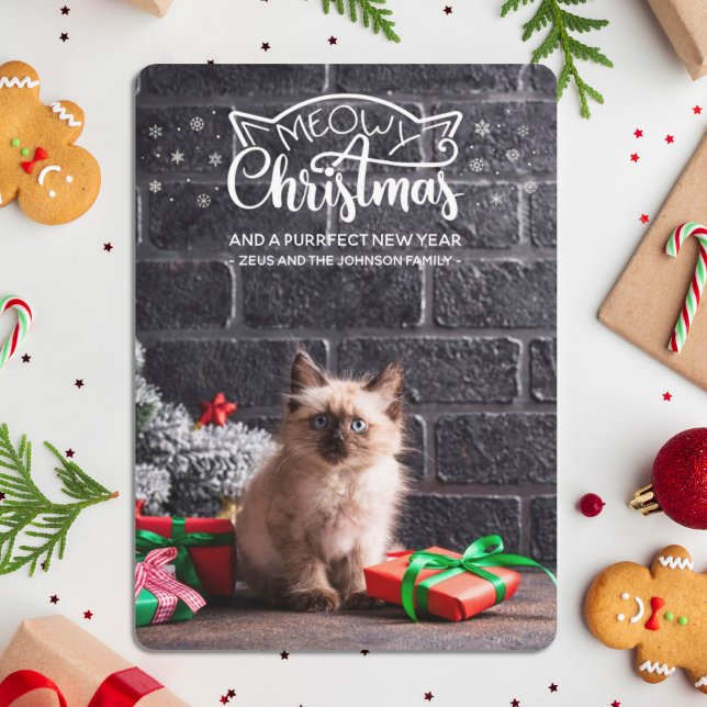 Fun meowy Christmas purrfect new year cat card (Creator Uploaded)