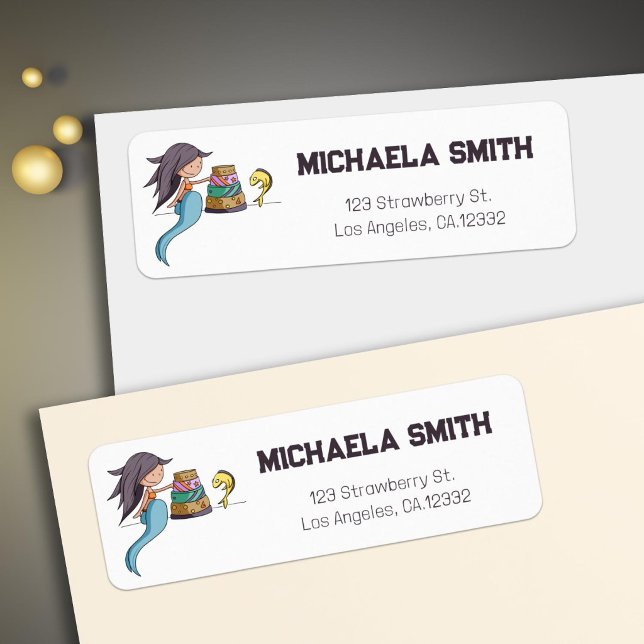 Fun Mermaid Birthday Return Address (Creator Uploaded)