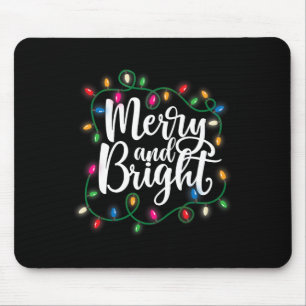 Fun Merry And Bright Christmas Lights Xmas Holiday Mouse Pad