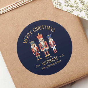 Fun Merry Christmas from the Nuthouse Nutcracker Classic Round Sticker