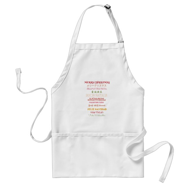 Fun Merry Christmas in many Languages gifts  Standard Apron (Front)