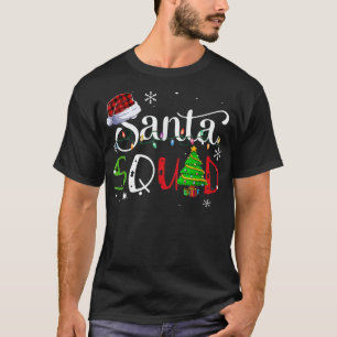 Fun Merry Christmas Light Santa Squad Family Match T-Shirt