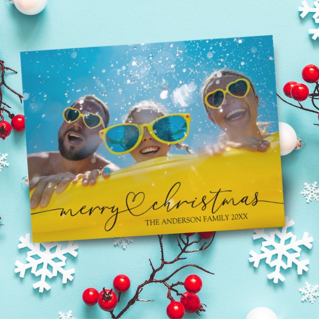 Fun Merry Christmas One Photo  Postcard (Creator Uploaded)