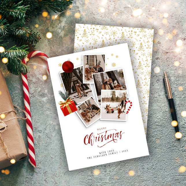 Fun Merry Christmas Photo Collage Holiday Card (Creator Uploaded)