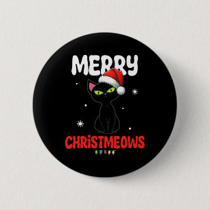 Fun Merry Christmeows Jolly Cat Christmas Kids 6 Cm Round Badge