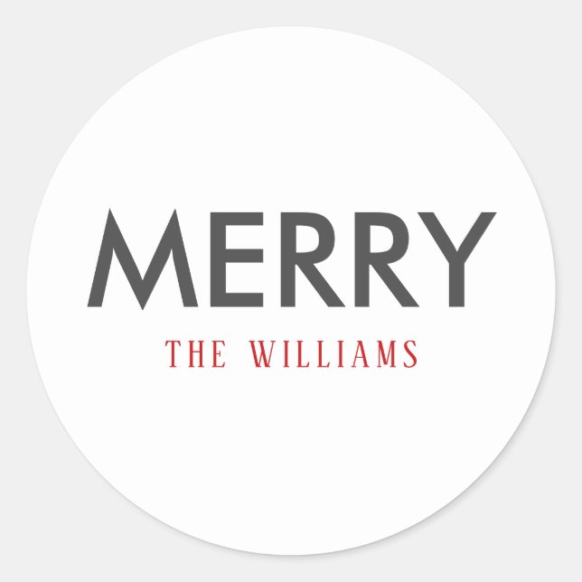 Fun Merry Custom Holiday Sticker or Labels (Front)