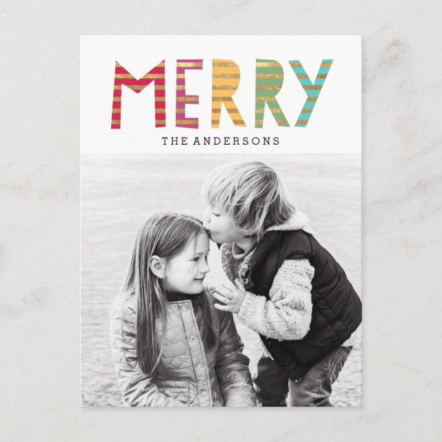 Fun Merry Holiday Postcard (Front)