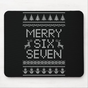 Fun Merry Six Seven 6 7 Meme Design Christmas Humo Mouse Pad