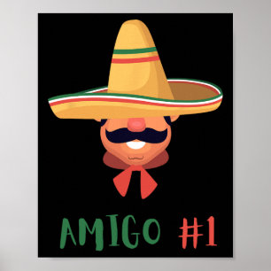 Fun Mexican Amigo #1 Group Matching Diy Halloween  Poster