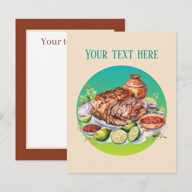 Fun Mexican food add text Card (Front/Back)