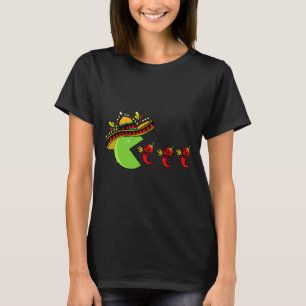 Fun Mexican Sombrero Eating Hot Pepper Skulls Cinc T-Shirt