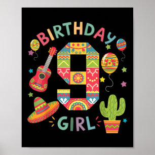 Fun Mexican Themed Party 9th Birthday Fiesta 9 Yea Poster