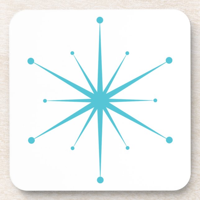 Fun Midcentury Modern Retro Starburst Beverage Coa Coaster (Front)