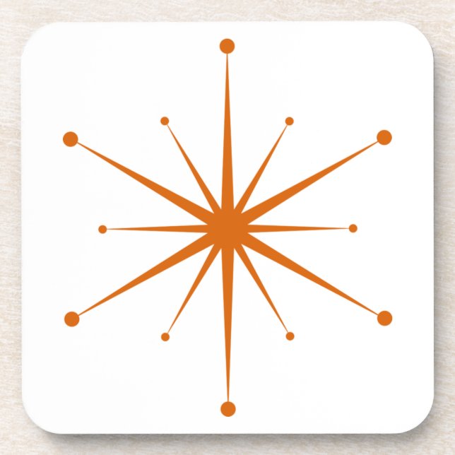Fun Midcentury Modern Retro Starburst Coaster (Front)
