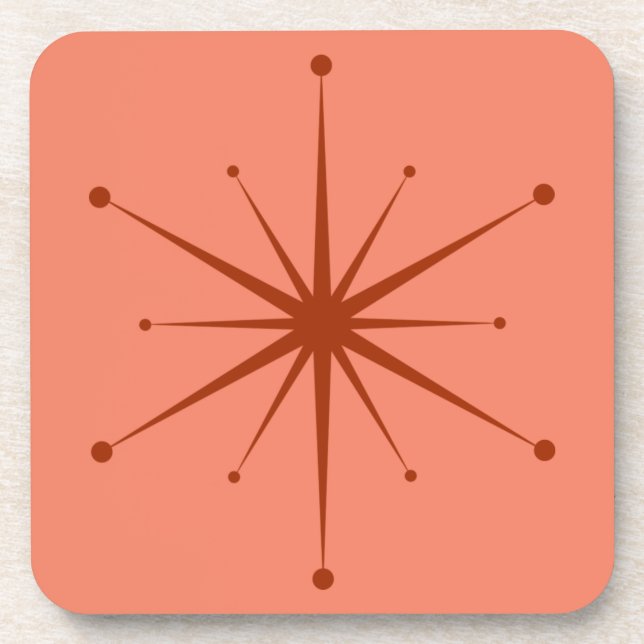 Fun Midcentury Modern Retro Starburst Coaster (Front)