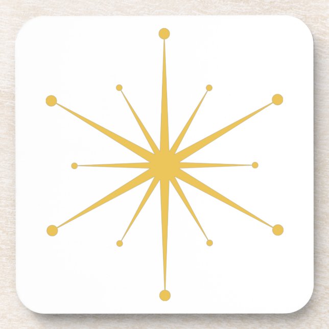 Fun Midcentury Modern Retro Starburst Coaster (Front)