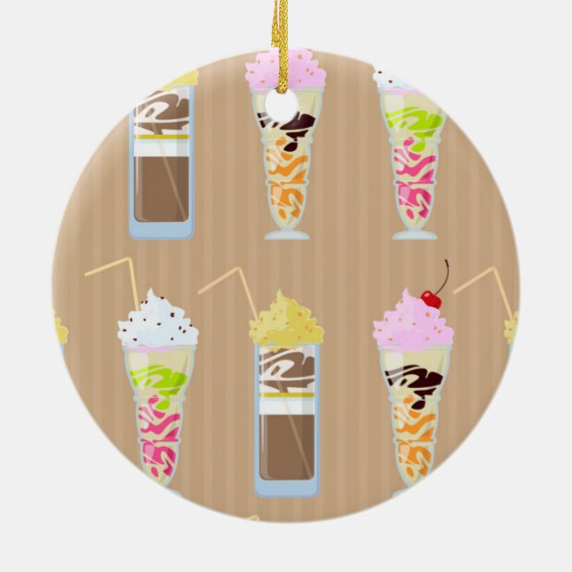 Fun Milk Shake Design Ceramic Tree Decoration (Back)