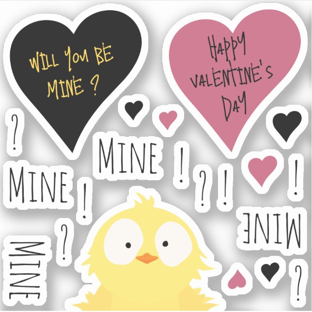 Fun Mine Mine Mine Mine Valentines Chicken Theme  (Front)