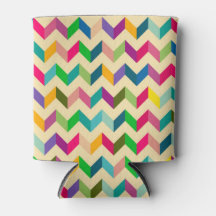 Fun Mini Retro Rainbow Chevron Pattern Foam Cooler
