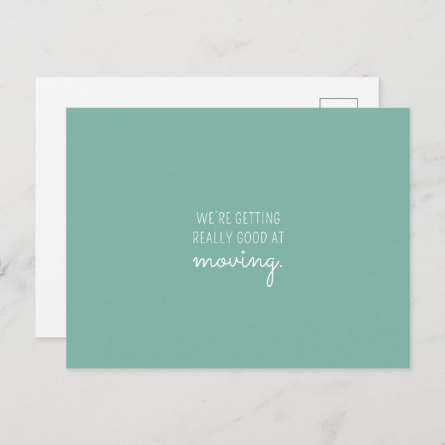 Fun Minimal Mint Green New Home Address Moving Announcement Postcard (Front/Back)
