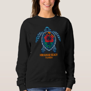 Fun Miramar Beach Sea Turtle Florida Turtle Hibisc Sweatshirt