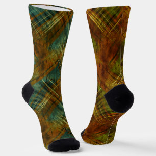 Fun Mismatch Odd Sox  Christmas Pattern Plaid Socks