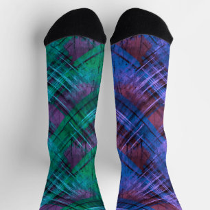Fun Mismatch Odd Sox  Christmas Pattern Plaid Socks