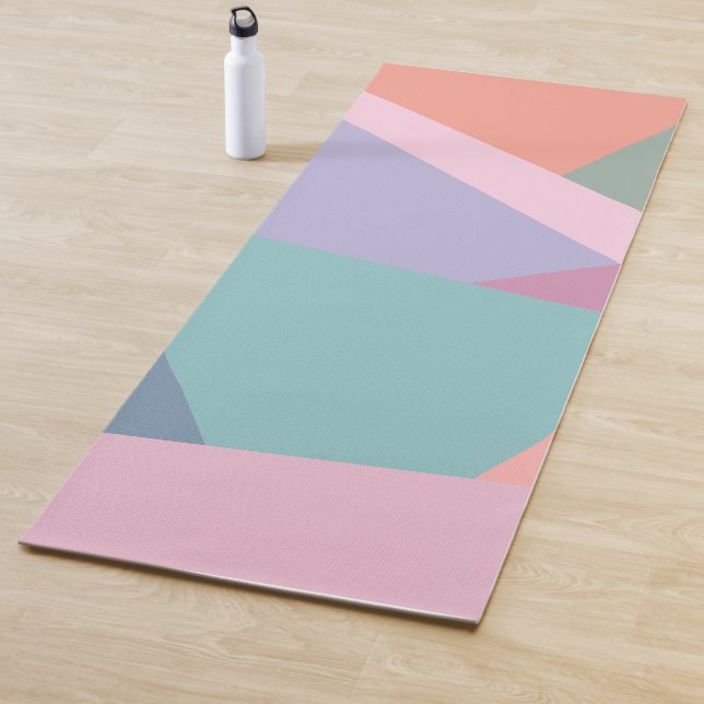 Fun Modern Abstract Colourful Geometric Pastel Art Yoga Mat (In Situ)
