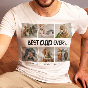Fun Modern 'BEST DAD EVER' 6 Photo T-Shirt