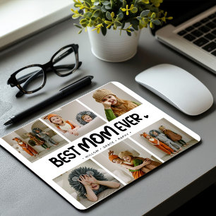 Fun Modern 'BEST MOM EVER' 6 Photo Mouse Pad