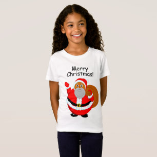 Fun modern cartoon of a jolly Black Santa Claus, T-Shirt