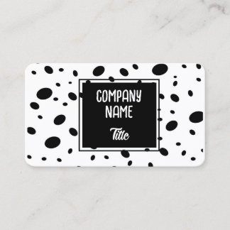 fun modern chic black and white dot pattern bold  business card
