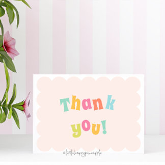 Fun Modern Colourful Folded Thank You Card