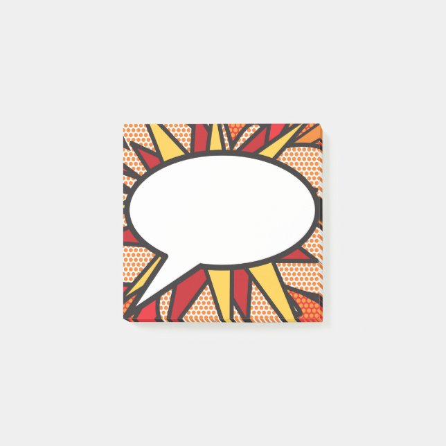 Fun Modern Comic Book Speech Bubble Post-it Notes (Front)