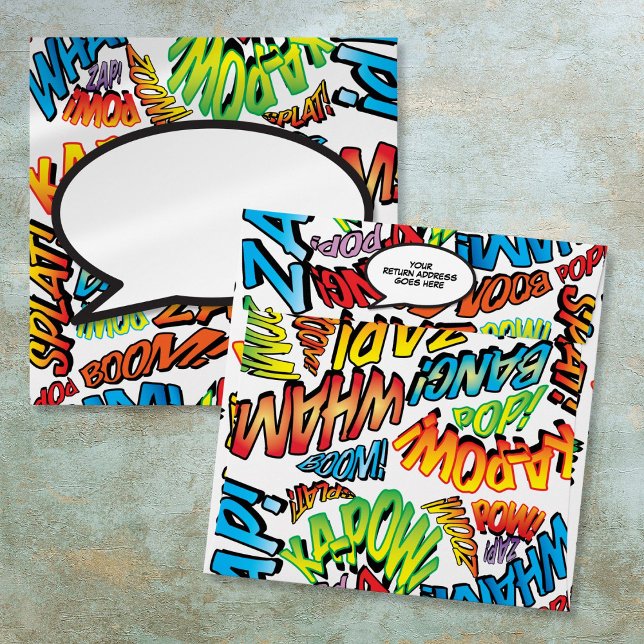Fun Modern Comic Book Speech Bubble Return Address Envelope (Fun Modern Comic Book Speech Bubble Return Address Envelope)