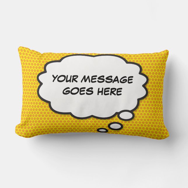 Fun Modern Cool Trendy Personalised Think Bubble Lumbar Cushion (Front)