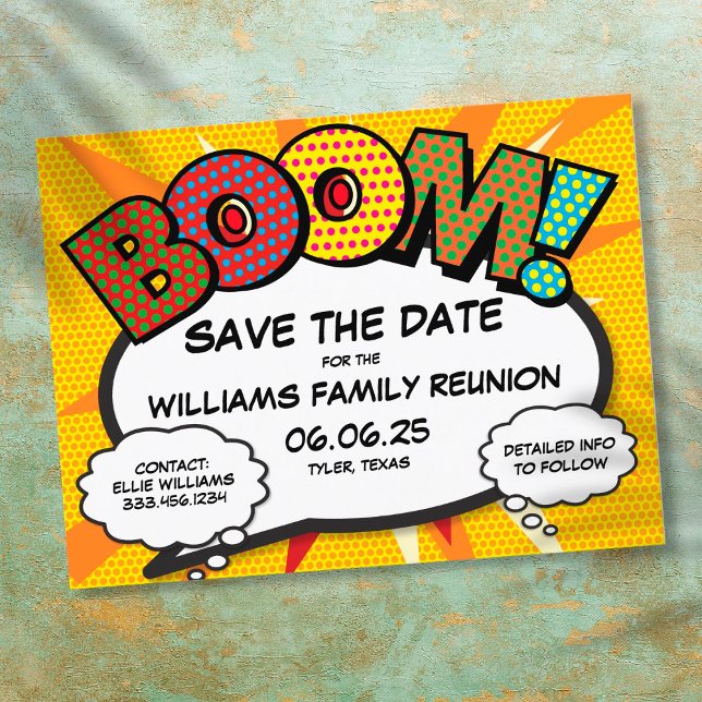 Fun Modern Family Reunion Party Save the Date  Announcement Postcard (Creator Uploaded)