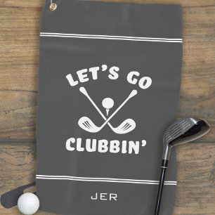Fun Modern Golfer Golf Club Cute Humour Sports Gre Golf Towel