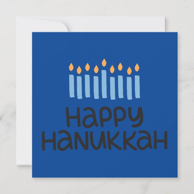Fun Modern "Happy Hanukkah" Flat Card (Front)
