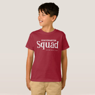 Fun Modern Kindergarten Squad   School Name  T-Shirt