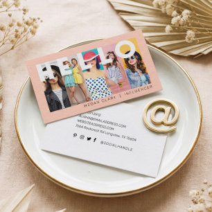 Fun Modern Minimal Social Media Influencer Photo Business Card
