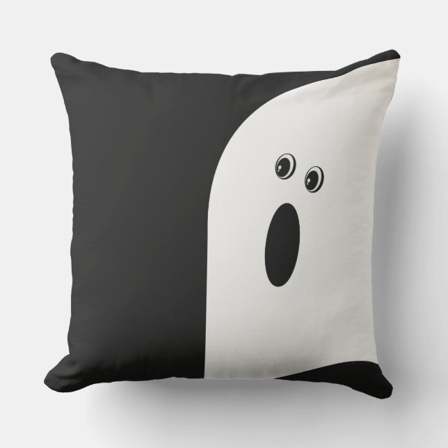 Fun Modern Minimalistic Abstract Ghost Halloween T Cushion (Front)