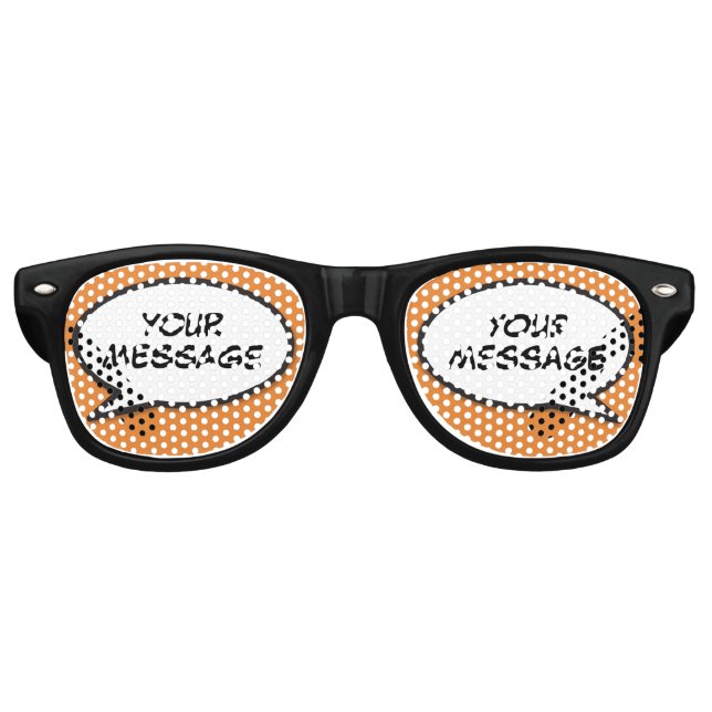 Fun Modern Personalised Speech Bubble Retro Sunglasses (Front)