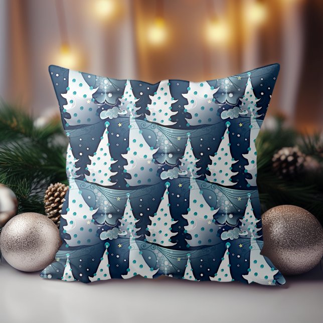 Fun Modern Scandinavian Abstract Pine Tree Pattern Cushion (Creator Uploaded)