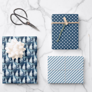 Fun Modern Scandinavian Abstract Pine Tree Pattern Wrapping Paper Sheet