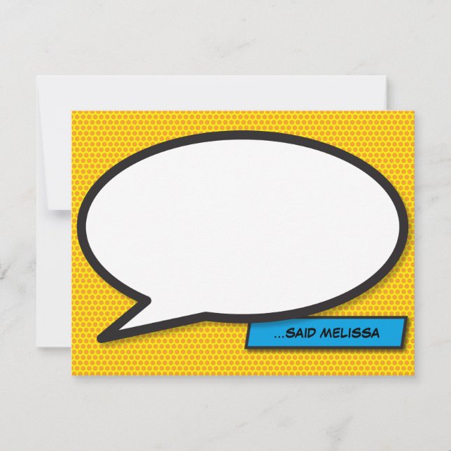 Fun Modern Speech Bubble Personalised Card (Front)